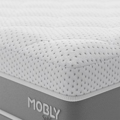 Cama Box Queen com Colchão Sublime Mola Ensacada e Espuma Viscoelástica (32x158x198) Cinza e Branco