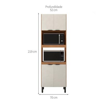 Paneleiro Firenze 4 PT Amêndola e Nude