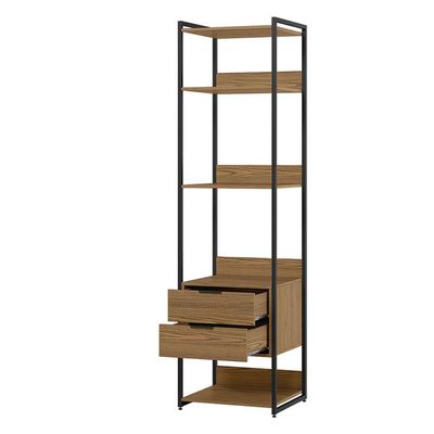 Guarda-Roupa Closet Industrial Mital 1 PT 4 GV Conhaque e Preto