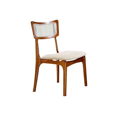 Conjunto com 2 Cadeiras Parma Linho Bege e Imbuia Natural
