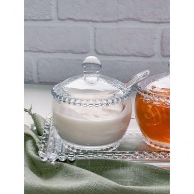 Kit Açucareiro + Meleira Pearl Bolinha Wolff Transparente