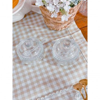 Kit Açucareiro + Meleira Pearl Bolinha Wolff Transparente