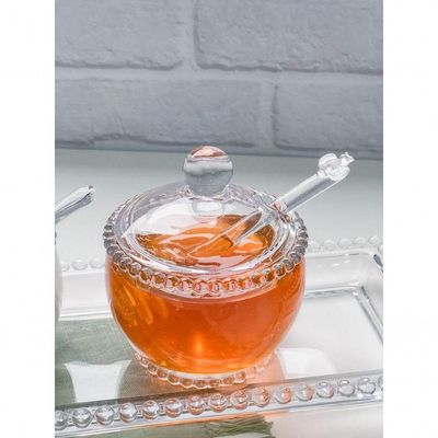 Kit Açucareiro + Meleira Pearl Bolinha Wolff Transparente