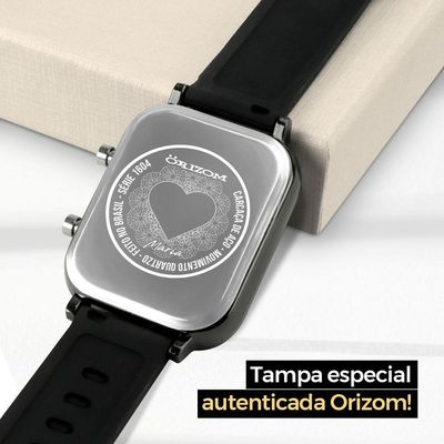 Relogio Feminino Digital Quadrado Aço Inox Led Caixa