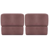 Kit 2 Puff Decorativo Para Sala Aloy Persa Azaleia Bouclé