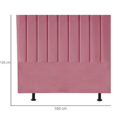 Cabeceira Estofada Casal Queen 160 Cm Maya Suede E Frame rosa