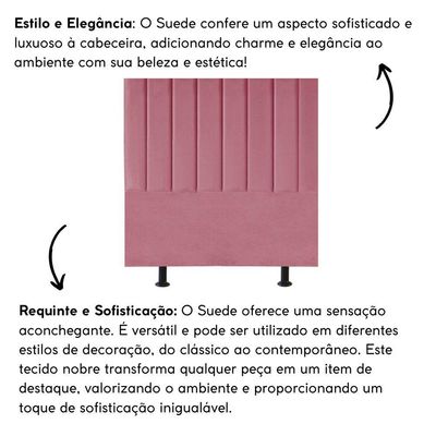 Cabeceira Estofada Casal Queen 160 Cm Maya Suede E Frame rosa