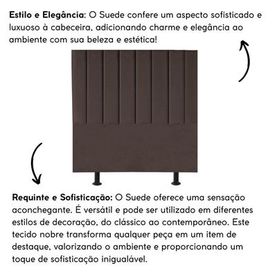 Cabeceira Estofada Cama Solteiro 90 Cm Sara Suede E Frame Cor:marrom