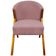 Poltrona Decorativa Para Sala You Bouclê Premium Braça Amadeirada Rosê Bouclé