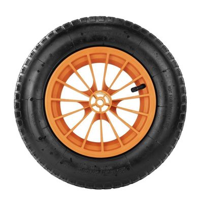 Pneu Com Câmara Tramontina 3.25-8 Polegada Com Roda Plástica 8" Para Carrinho De Mão