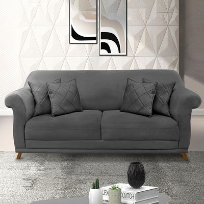 Sofa 2 Lugares Retro Polo 160cm Com Almofada Suede 1104 Ezz 1104