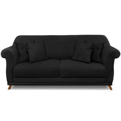 Sofa 3 Lugares Retro Polo 200cm Com Almofada Suede 1105 Ezz 1105