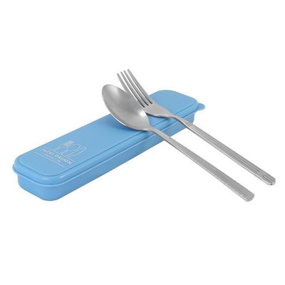 Conjunto Kit Fitness De 3 Peças E Porta Talheres Portátil Cor Azul