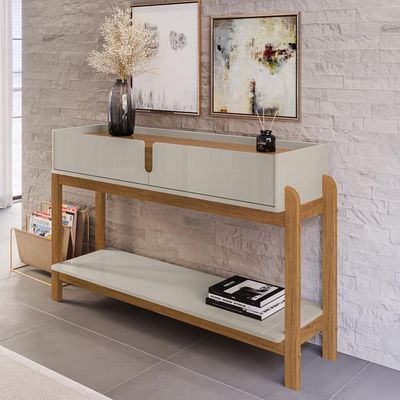 Aparador 2 Gavetas 50524 130cm Off White Cedro Dcasa Off White Cedro