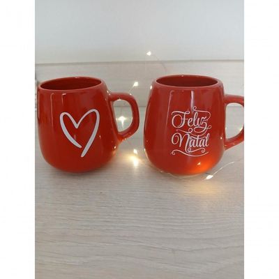 Caneca Bojuda Presente Vermelha Com Frase Feliz Natal