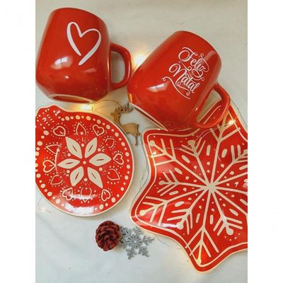 Caneca Bojuda Presente Vermelha Com Frase Feliz Natal