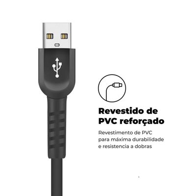 Cabo Dual Shock Type C / Tipo C / USB C - Preto - 1,2m - Gshield