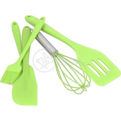 Kit 5 Peças Jogo De Cozinha De Silicone Resistente A Altas Temperaturas Conjunto De Utensílios Verde