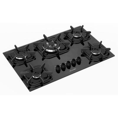 Cooktop 5 Bocas A Gás Mueller G4 Tripla Chama Preto Bivolt