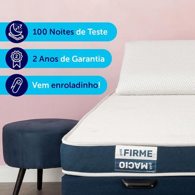 Colchão King Guldi Duplo Plus D28 (16x193x203) Branco e Azul