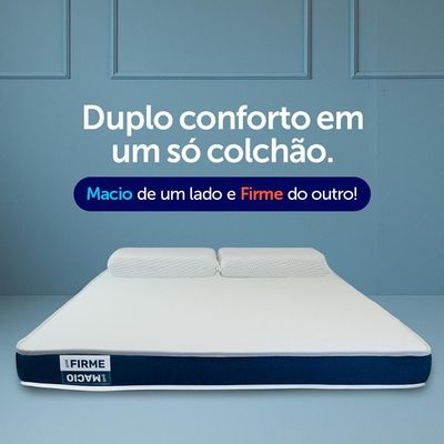 Colchão King Guldi Duplo Plus D28 (16x193x203) Branco e Azul