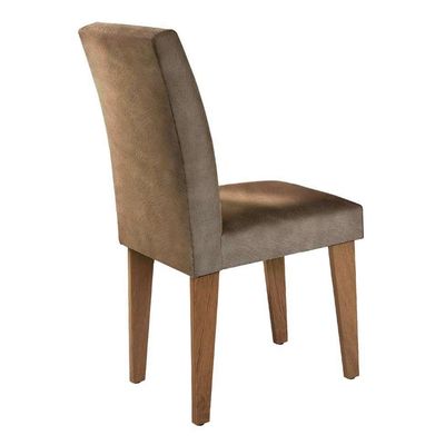 Conjunto de Mesa de Jantar Luna com Vidro e 6 Cadeiras Grécia Veludo Chocolate e Off White