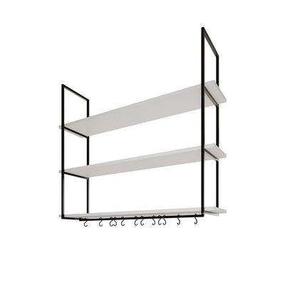 Prateleira Decorativa Londres 120 Cm Preto E Branco