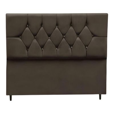 Cabeceira Cama Box Estofada Queen 160 Cm Geovana Suede marrom