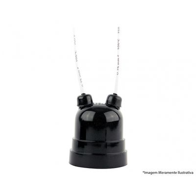 Soquete Pendente C/Rabicho Termoplast Preto 43.0It c/10pcs
