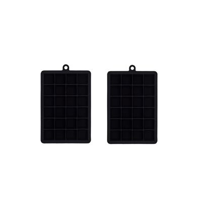 Forma de Gelo Silicone Preto Retangular 24 Cubos 2un