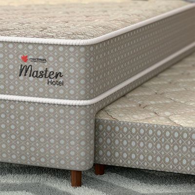 Bicama Box com Colchão Master Hotel Solteirão Molejo Superelastic (67x96x203) Bege