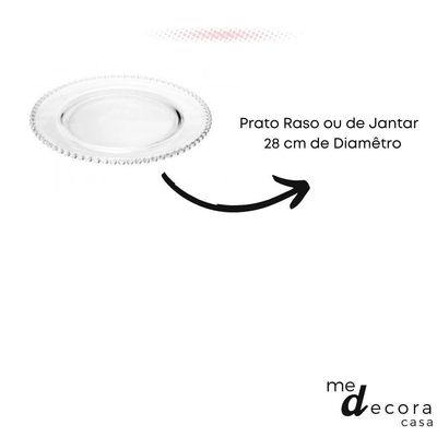 Conjunto 6 Pratos Rasos 28 Cm Wolff Transparente