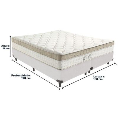 Cama Box Branco E Colchão King Best Molas Ensacadas Queen 158x198x33 Anjos