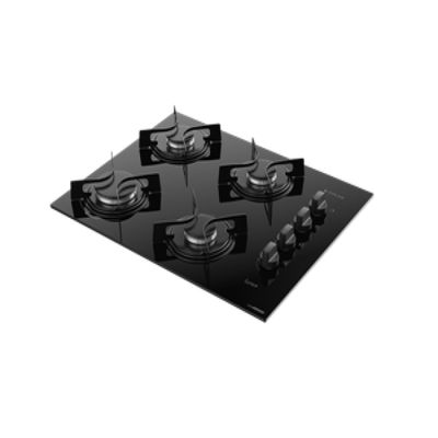 Cooktop 4 Bocas Preto com Mesa de Vidro Atlas U Top Bivolt