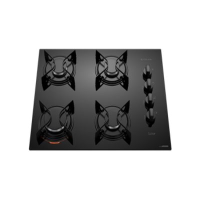 Cooktop 4 Bocas Preto com Mesa de Vidro Atlas U Top Bivolt