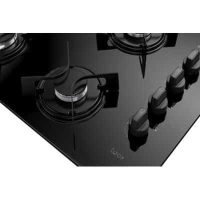 Cooktop 4 Bocas Preto com Mesa de Vidro Atlas U Top Bivolt