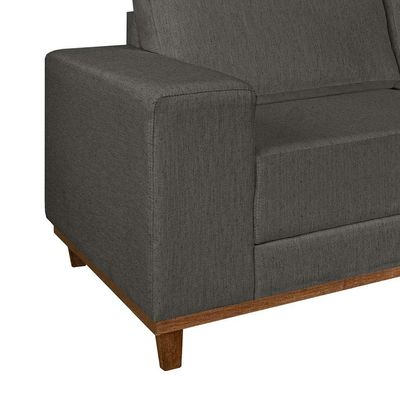Sofá 4 Lugares Mônaco Com Chaise Direito Linho Cinza