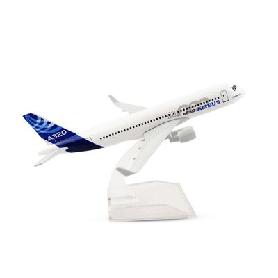 Avião Miniatura de Metal Airbus A320 em Escala 1:400 Colecionável Com Base em Acrílico Decoração de Mesa