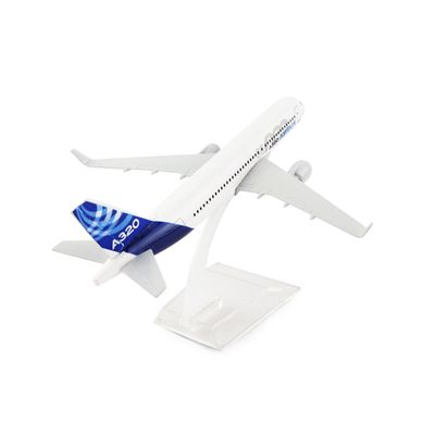 Avião Miniatura de Metal Airbus A320 em Escala 1:400 Colecionável Com Base em Acrílico Decoração de Mesa