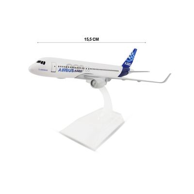 Avião Miniatura de Metal Airbus A320 em Escala 1:400 Colecionável Com Base em Acrílico Decoração de Mesa