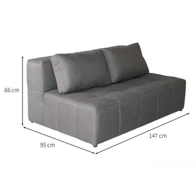 Sofá 2 Lugares Modular Soho Linho Cinza