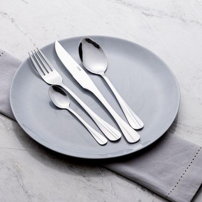 Jogo De Faqueiro Inox 24 Peças Aço Inoxidável Positano Kit Talheres Prata Lyor