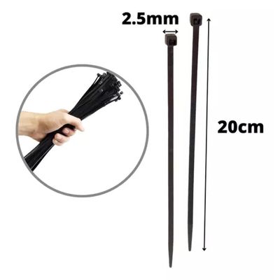 100x Abraçadeira Nylon Cinta Plástica Enforca Gato 2,5x200mm