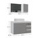 Conjunto Gabinete Banheiro Prisma 80cm Gabinete + Cuba + Espelheira Com Vidro Branco Cinza