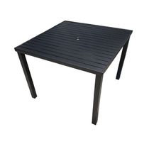 Mesa Tampo Ripado Quadrada 1.00x1.00m Alumínio Preto