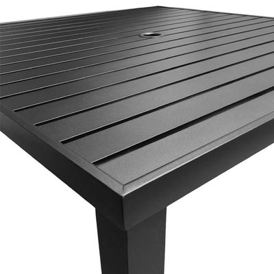 Mesa Tampo Ripado Quadrada 1.00x1.00m Alumínio Preto