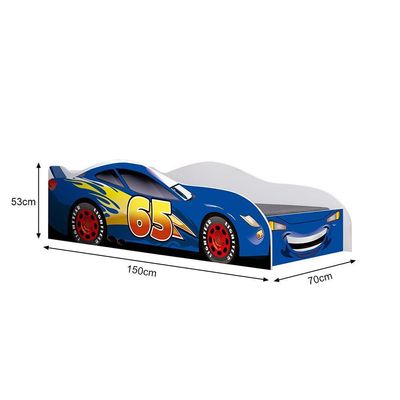 Mini Cama Juvenil Carro Personagem Carro Azul Cama Infantil Azul