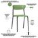 Kit 04 Cadeiras Empilhável Fixa Atom F02 Base Aço Preta Verde - Lyam Decor