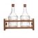 Conjunto 2 Garrafas De Azeite Suporte Em Madeira 180ml Lyor