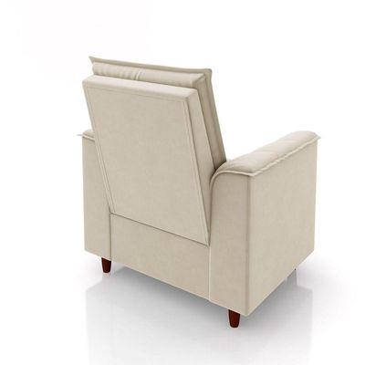 Poltrona Decorativa Amamentação Reforçada Puff Luly Veludo bege